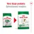 Royal Canin mini adult 8+ krmivo pre psov, porovnanie starého a nového balenia. Text: Nový dizajn produktu, Optimalizovaná receptúra.