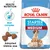 Royal Canin Starter Mother & Babydog Medium -koiranruokapakkaus, kuvassa aikuinen koira ja pentuja. Tekstit: Health Nutrition, Start complex, Adapted kibble size, Rehydratable.