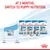 Feeding guide showing to switch from Royal Canin Starter at 1 month to Royal Canin Puppy nutrition at 2 months, with product images and text: At 2 months, switch to puppy nutrition.