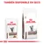 Royal Canin Gastrointestinal Moderate Calorie para gatos, disponible en formato húmedo y seco. Texto visible: 'TAMBIÉN DISPONIBLE EN SECO'.