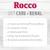 Rocco DIET CARE RENAL. Texte en allemand : Für Hunde mit chronischer Niereninsuffizienz, gut verdauliche Proteine, geringer Anteil an Natrium & Phosphor, wertvollen Vitaminen & Mineralstoffen.