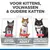 Hill's Science Plan kattenvoer: Sterilised Kitten, Sterilised Cat Adult en Sterilised Cat Mature Adult. Tekst bovenaan: Voor kittens, volwassen & oudere katten.