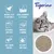 Tigerino Premium kattenbakvulling, zichtbare korrels. Engelstalige claims: natural clay of bentonite, ultra absorbent & efficient, extremely low-dust, immediate clumping, fast odour control, with white rose scent.