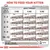 Feeding guide chart for kittens by age in months and adult weight, showing recommended daily amounts of dry food and cans. Includes note to mix dry and can, provide water, and consult a vet.