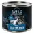 Wild Freedom Cold River, 200 g. Chicken with pollock. 100% grain-free recipe. Na etykiecie widoczny kot i wodospad.
