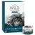 Wild Freedom Instinctive Rugged Cliffs, riche en poisson frais, recette sans céréales, 6 x 140 g. Boîte et conserve visibles avec image de chat et paysage rocheux.
