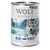 Wolf of Wilderness Blue River Junior, 100 % viljaton resepti, ulkokana ja lohi, villimarjat, juuret ja yrtit, 400 g tölkki.