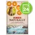 Sachet IAMS Naturally 85 g pour chat, texte visible : vitamine E, oméga 3 et 6, fibres, protéines. Lot de 24 indiqué par une icône verte avec le chiffre 24.