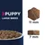 Puppy large breed dry food shown with kibble dimensions: 11 mm width and 7 mm height.
