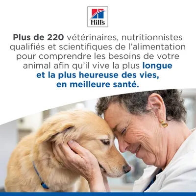 Hill's : Plus de 220 vétérinaires, nutritionnistes et scientifiques travaillent à comprendre les besoins de votre animal afin qu'il vive plus longtemps et en meilleure santé. Hill's : Plus de 220 vétérinaires, nutritionnistes et scientifiques travaillent à comprendre les besoins de votre animal afin qu'il vive plus longtemps et en meilleure santé.