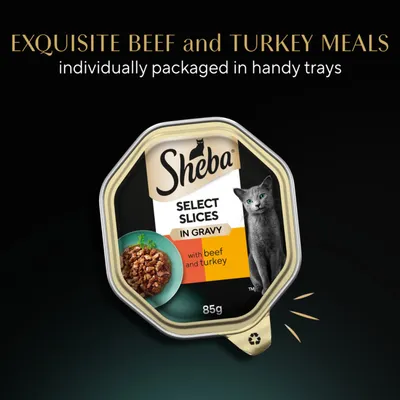 Sheba Select Slices in Gravy Trays Multibuy - Beef in Gravy (44 x 85g)