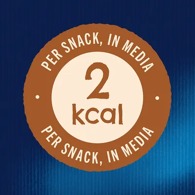 Testo: Per snack, in media 2 kcal. Indicazione del contenuto calorico medio per singolo snack.