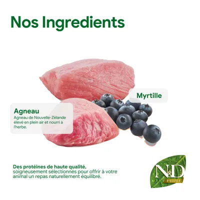 Ingrédients : agneau de Nouvelle-Zélande, élevé en plein air et nourri à l’herbe, ainsi que des myrtilles. Protéines de haute qualité pour un repas équilibré. Ingrédients : agneau de Nouvelle-Zélande, élevé en plein air et nourri à l’herbe, ainsi que des myrtilles. Protéines de haute qualité pour un repas équilibré.