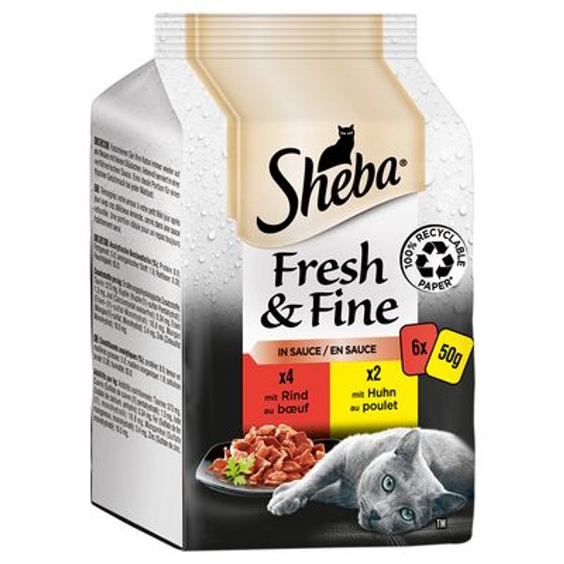 Multipack Sheba Fresh & Fijne vershoudzakjes 6 x 50 g