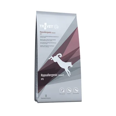 Trovet Hypoallergenic (Insect) IPD, aliment sec hypoallergénique pour chiens. Vétérinaire exclusif. Indications : protéine d’insecte, sans céréales, réduit les intolérances alimentaires.