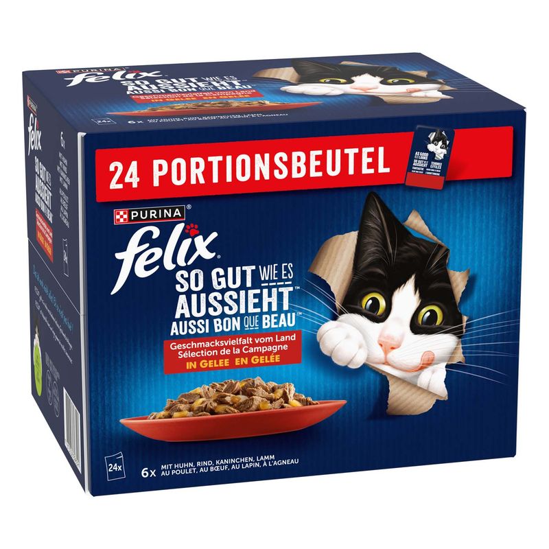 Felix Tendres Effilés en gelée 24 x 85 g pour chat sélection à la viande