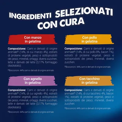Felix Sensations Extras 24 x 85 g Pacco misto - Pollo, Agnello, Manzo, Tacchino Felix Sensations Extras 24 x 85 g Pacco misto - Pollo, Agnello, Manzo, Tacchino