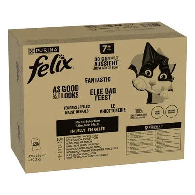 120 x 85 g Felix nedvestáp + 24 x 40 g Sauce Time csirke & pulyka ingyen - Fantastic Senior 120 x 85 g Felix nedvestáp + 24 x 40 g Sauce Time csirke & pulyka ingyen - Fantastic Senior