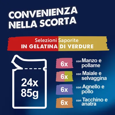 Felix Le Ghiottonerie Doppia Delizia 24 x 85 g - Varietà di carne con Verdura Felix Le Ghiottonerie Doppia Delizia 24 x 85 g - Varietà di carne con Verdura