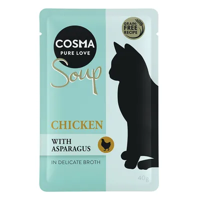 Cosma Pure Love Soup, Huhn mit Spargel in zarter Brühe, getreidefreie Rezeptur, 40g.