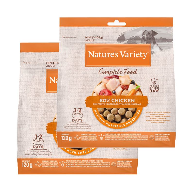 Nature's Variety Mini Adult 2 x 120 g : 25 % de remise sur le 2ème paquet !