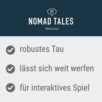 Nomad Tales München. Robustes Tau, lässt sich weit werfen, für interaktives Spiel.