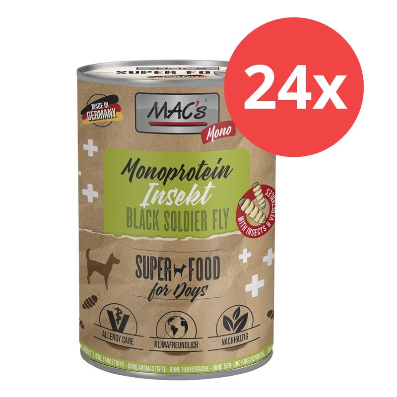 MAC's Mono Insectos comida húmeda para perros 24 x 375 g