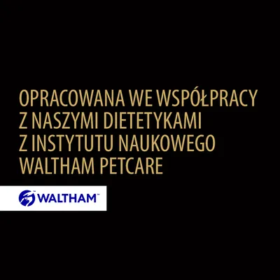 Opracowana we współpracy z naszymi dietetykami z Instytutu Naukowego Waltham Petcare. WALTHAM.