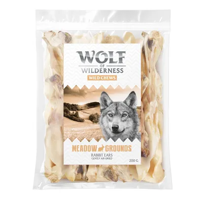 Wolf of Wilderness Wild Chews Meadow Grounds αυτιά κουνελιού, απαλά αποξηραμένα στον αέρα, 200 g.
