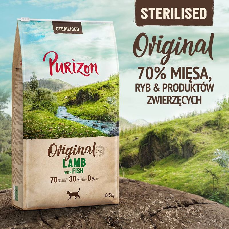Purizon Sterilised Adult dla kota, jagnięcina z rybą - bez zbóż