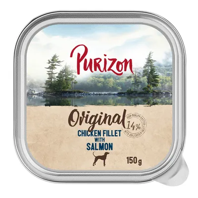 Purizon Original Chicken Fillet with Salmon, 14% Protein, 150g. Hochwertiges Hundefutter mit 45% Hühneranteil.