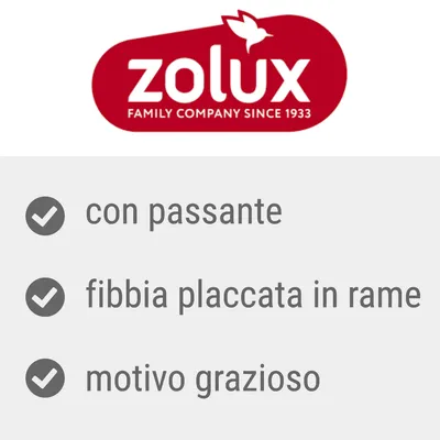 zolux FAMILY COMPANY SINCE 1933; con passante, fibbia placcata in rame, motivo grazioso