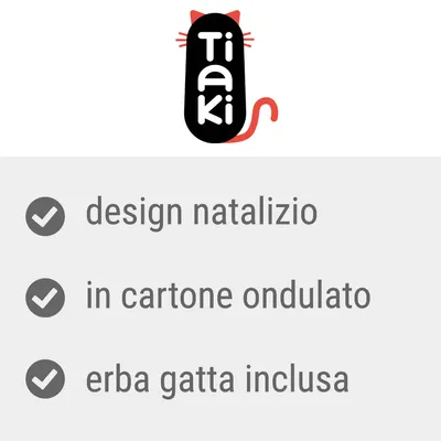 Tiaki. Design natalizio, in cartone ondulato, erba gatta inclusa.