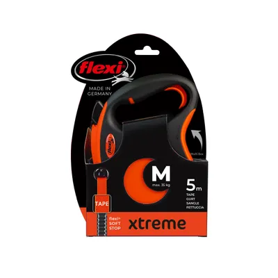 flexi Xtreme Gurt-Leine orange, 5 m - M: bis 35 kg flexi Xtreme Gurt-Leine orange, 5 m - M: bis 35 kg