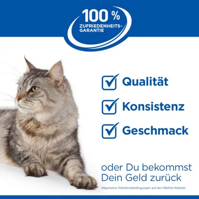 100% Zufriedenheitsgarantie: Qualität, Konsistenz, Geschmack oder Du bekommst Dein Geld zurück. Allgemeine Teilnahmebedingungen auf der HillsPet-Website. 100% Zufriedenheitsgarantie: Qualität, Konsistenz, Geschmack oder Du bekommst Dein Geld zurück. Allgemeine Teilnahmebedingungen auf der HillsPet-Website.