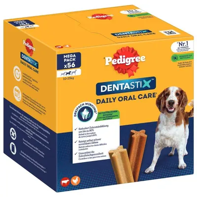 Pedigree Dentastix Daily Oral Care Mega Pack x56, vermindert tandsteen tot wel 80%, reinigt moeilijk bereikbare tanden, ondersteunt de tandgezondheid, met natuurlijke ingrediënten. Pedigree Dentastix Daily Oral Care Mega Pack x56, vermindert tandsteen tot wel 80%, reinigt moeilijk bereikbare tanden, ondersteunt de tandgezondheid, met natuurlijke ingrediënten.
