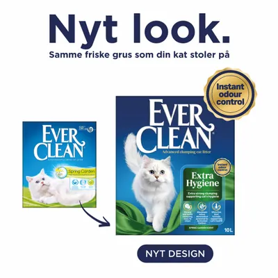 Ever Clean kattegrus med nyt design, øjeblikkelig lugtkontrol, ekstra hygiejne, Spring Garden-duft, 10 L. Bemærk nyt emballagedesign. Ever Clean kattegrus med nyt design, øjeblikkelig lugtkontrol, ekstra hygiejne, Spring Garden-duft, 10 L. Bemærk nyt emballagedesign.