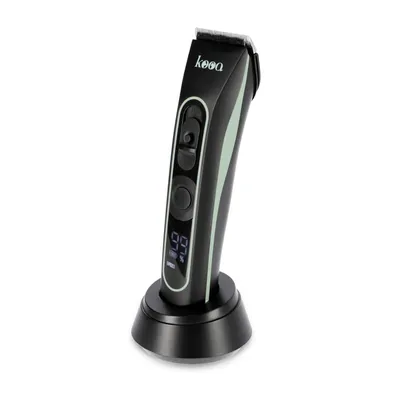 kooa Tierhaarschneider mit LED-Anzeige, Ladestation und ergonomischem Design.