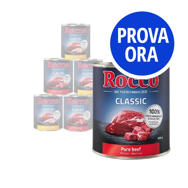 Provalo! Set misto Rocco 6 x 800 g Alimento umido per cani