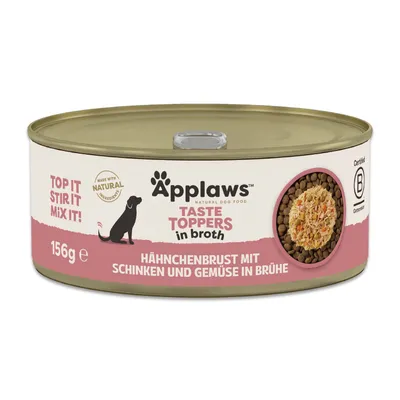 Applaws Taste Toppers Natural in Brühe 12 x 156 g - Huhn mit Schinken Applaws Taste Toppers Natural in Brühe 12 x 156 g - Huhn mit Schinken