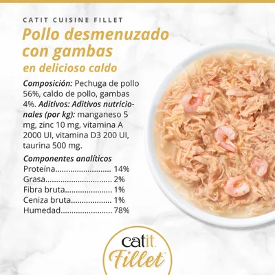 Catit Cuisine Fillet de pollo - Filete de pollo con gambas (75 g) Catit Cuisine Fillet de pollo - Filete de pollo con gambas (75 g)