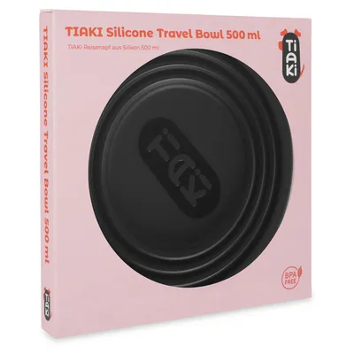 TIAKI bol de călătorie din silicon, capacitate 500 ml, fără BPA.