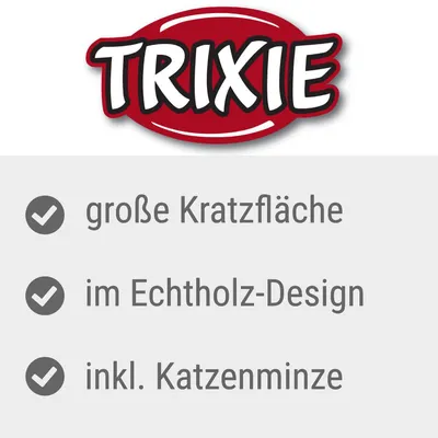 TRIXIE. große Kratzfläche, im Echtholz-Design, inkl. Katzenminze (текст на немецком языке)