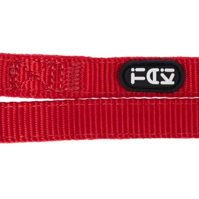 Červený nylonový pásek s černou nášivkou loga FOX.