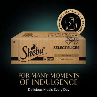 Sheba Pouches Select Slices Mega Pack 72 x 85g
