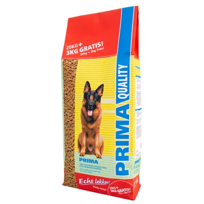 Prima Quality cibo per cani, 20 kg + 3 kg gratis. Alimentazione completa per tutti i cani. Echt lekker!