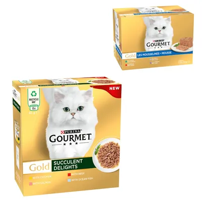 96 x 85 г Gourmet Gold влажный корм + Gourmet паштет 24 x 85 г в подарок!