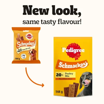 PEDIGREE® SCHMACKOS™ Dog Treats - Saver Pack: Poultry (14 x 20 Strips)
