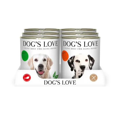Dog's Love Feine Kost für feine Hunde. Dosen mit Wild und Rind, hergestellt in Österreich, ohne Tierversuche.