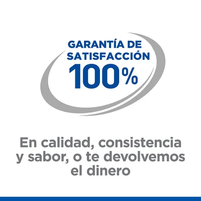 Garantía de satisfacción 100 %. En calidad, consistencia y sabor, o te devolvemos el dinero.